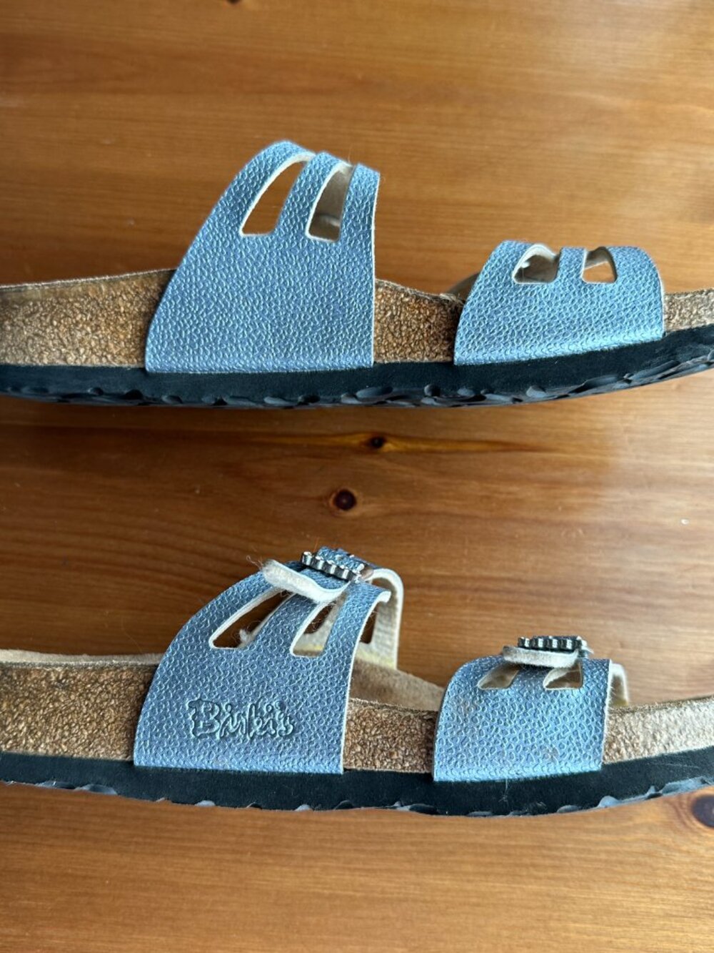 EUC Birkenstock Birki's Silver Metallic Crystal Buckle Granada Sandals - 7/EU 38 - Picture 7 of 12